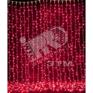 Гирлянда Занавес световой 925LED 2.5х3м уличный красный - фото 1