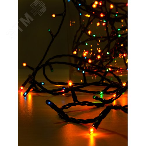 Электрогирлянда наружная 200 микроламп 10 м разноцветная - фото 4