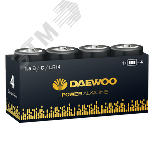 Элемент питания LR14 DAEWOO Power Alkaline,  упаковка 4 шт.