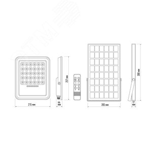 Прожектор светодиодный LED ДО-100 Вт 6500К серый 1600 Лм IP65 с солнечной панелью - фото 2