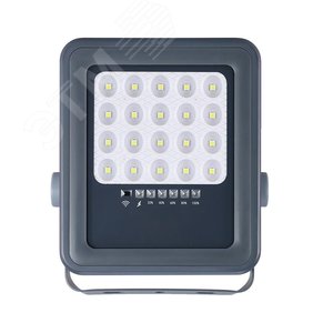 Прожектор светодиодный LED ДО-50 Вт 6500К серый 800 Лм IP65 с солнечной панелью - фото 1
