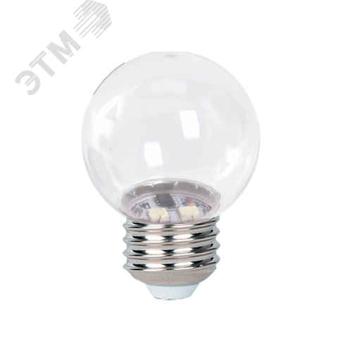 Лампа светодиодная шар прозрачный PLED- ECO- G45 3w E27 2700K CLEAR - фото 1