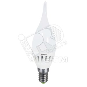 Лампа светодиодная LED 3.5вт Е14 ECO СА37 теплая (свеча на ветру) PLED 1006387 JazzWay