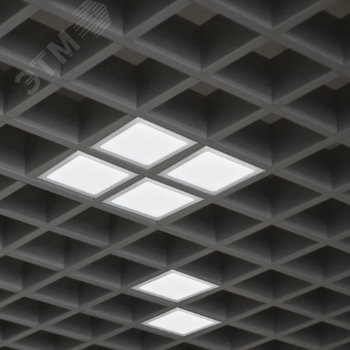 Светильник светодиодный ДВО 089/G OPAL 9W 4000K GREY IP40 780 Лм Грильято 100х100 мм Домино - фото 3