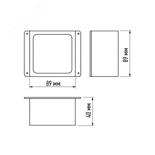 Светильник светодиодный ДВО 089/G OPAL 9W 4000K GREY IP40 780 Лм Грильято 100х100 мм Домино - фото 2