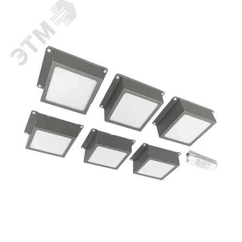 Изображение товара Светильник светодиодный ДВО 089/G OPAL 42W 4000K GREY IP40 /комплект/ 3480 Лм Грильято 100х100мм Домино (шт)