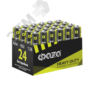 Элементы питания солевые  R03 (AAA) ФАZА Heavy Duty (24 шт. в упаковке)