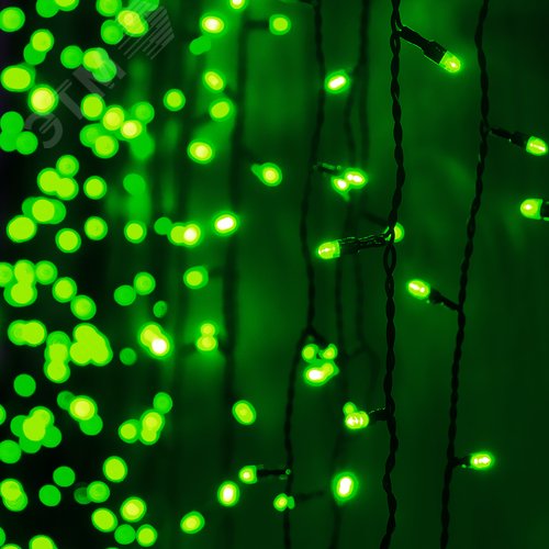 Гирлянда Занавес световой 625LED 2.5х1.5м уличный зеленый - фото 2