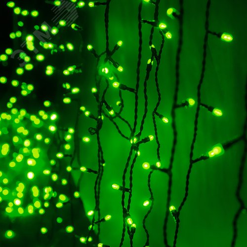 Гирлянда Занавес световой 625LED 2.5х1.5м уличный зеленый - фото 3