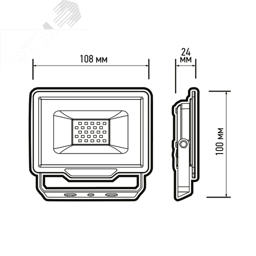 Прожектор светодиодный ДО-20 Вт IP65 GREEN цвет свечения ЗЕЛЕНЫЙ - фото 2