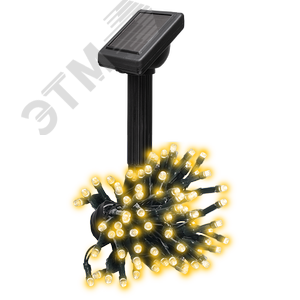Солнечная светодиодная гирлянда SLR-G01- 50Y желт., 50 LED ФАZА