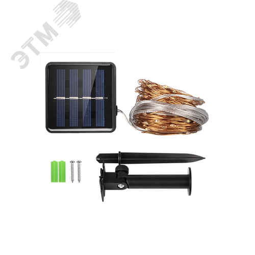 Гирлянда солнечная светодиодная SLR-G03-100Y нить, желтый, 100 LED - фото 3