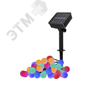 Солнечная светодиодная гирлянда SLR-G07-30M гирл., мат.шарики, мультицв ФАZА