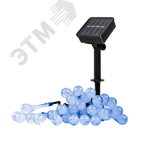 Солнечная светодиодная гирлянда SLR-G08-30B гирл., капли, синий