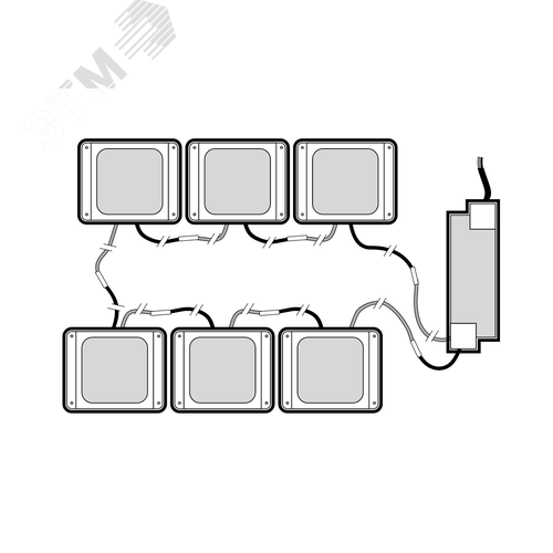 Светильник светодиодный ДВО 089/G OPAL 42W 6500K GREY IP40 /комплект/ 3480Лм Грильято 100х100мм Домино - фото 3