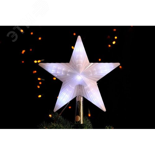 Верхушка на елку Звезда 22 см 220В 31LED розовая мигающая - фото 2