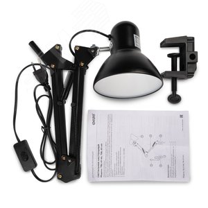 Светильник настольный TBL-01 Е27 на струбцине черный - фото 5