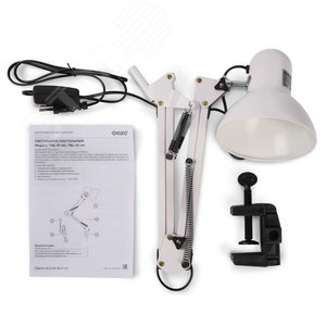 Светильник настольный TBL-01 Е27 на струбцине белый ФАZА - фото 5