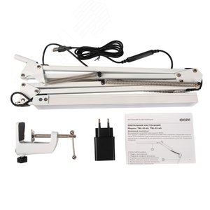 Светильник настольный TBL-03 12Вт USB на струбцине белый - фото 4