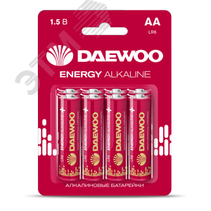 Элемент питания LR 6 (AA) DAEWOO Energy Alkaline блистер, 8 шт. 5031081 JazzWay