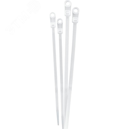 Стяжка кабельная (Хомут) под винт 3,6x100-100WH PA6.6 белая (100 шт/уп) Jazzway - фото 1