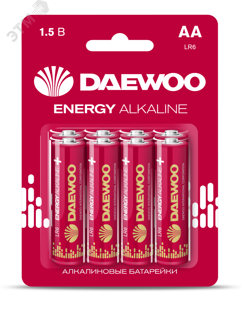 Элемент питания LR 6 (AA) DAEWOO Energy Alkaline блистер, 8 шт. 5031081 JazzWay - превью