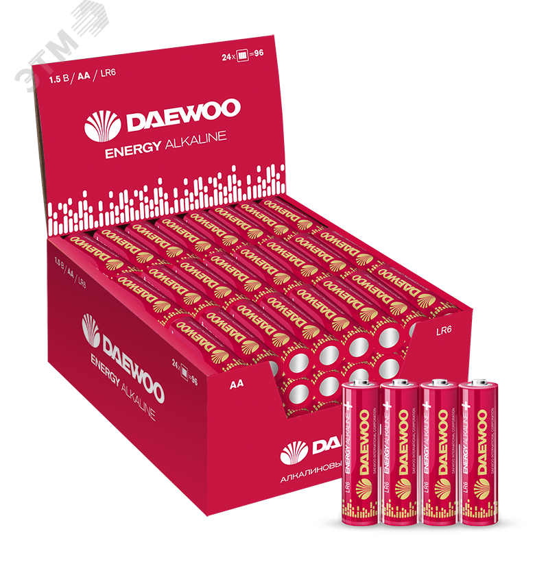 Изображение товара Элемент питания LR03 (AAА) DAEWOO Energy Alkaline термопленка, 4 шт. (упак)