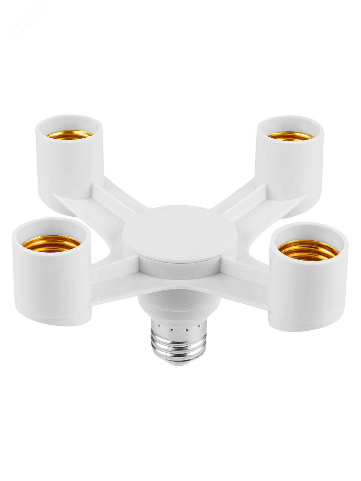 Изображение товара Переходник Е27 4хЕ27 белый - универсальный для ламп до 60 Вт