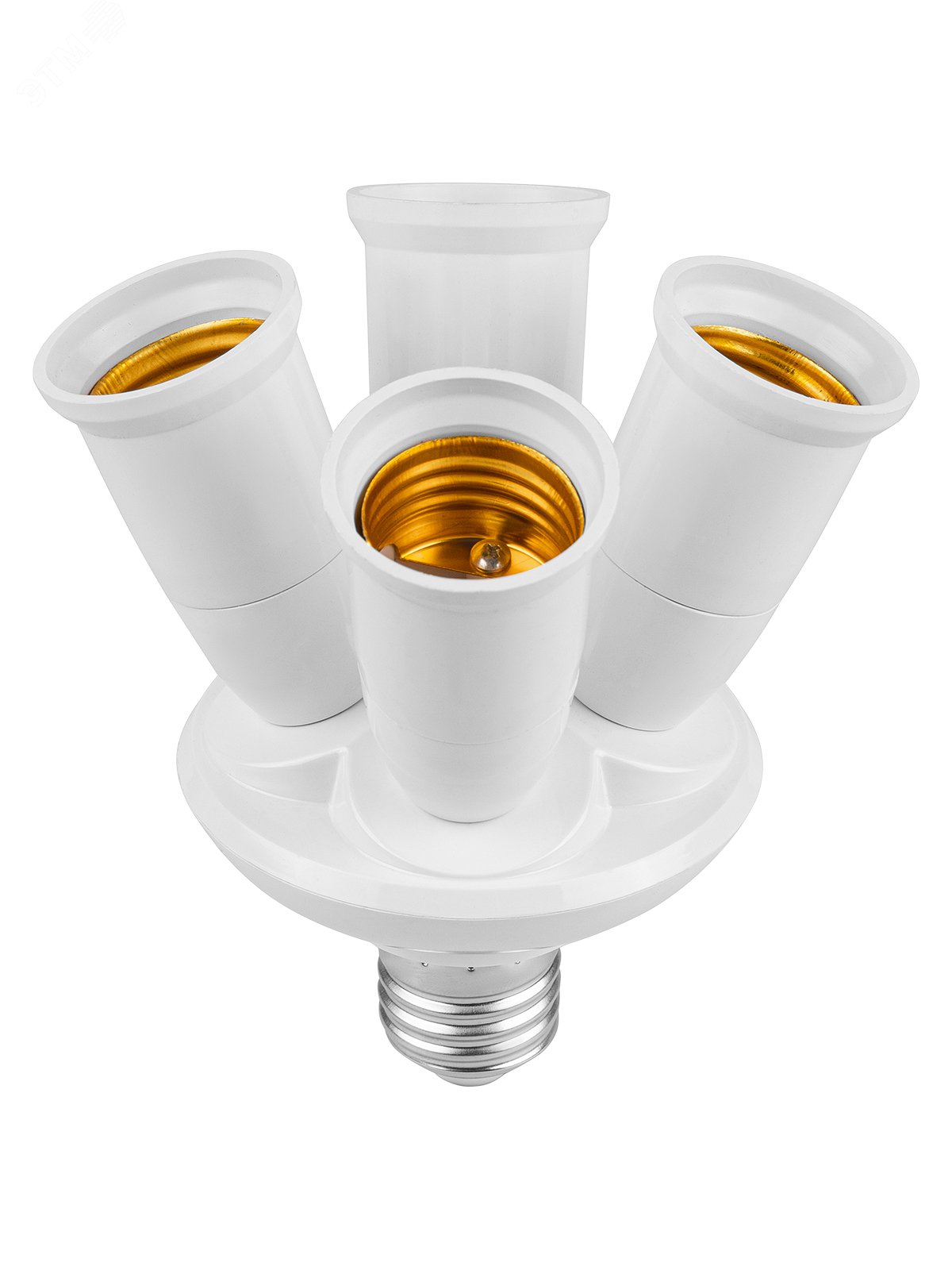 Изображение товара Переходник Е27 4хЕ27 узкий белый для увеличения освещенности