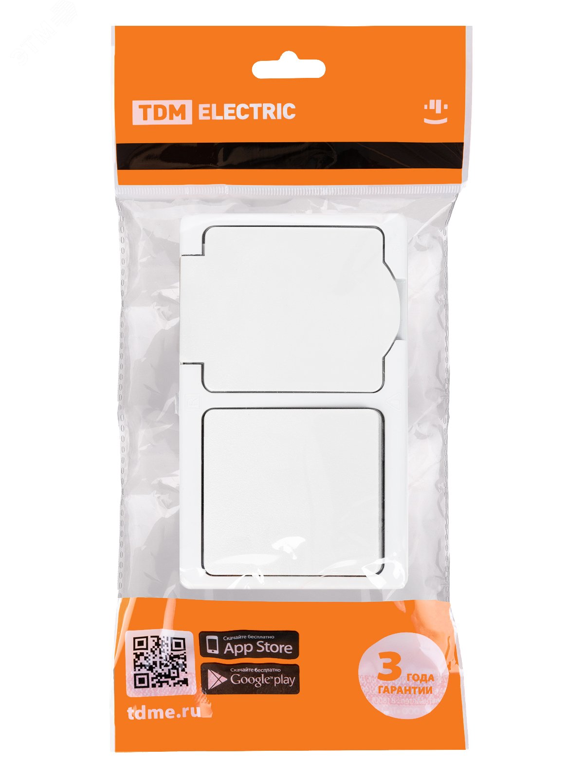 Изображение товара Блок выключатель с розеткой Вуокса IP54 250В 16А белый TDM ELECTRIC