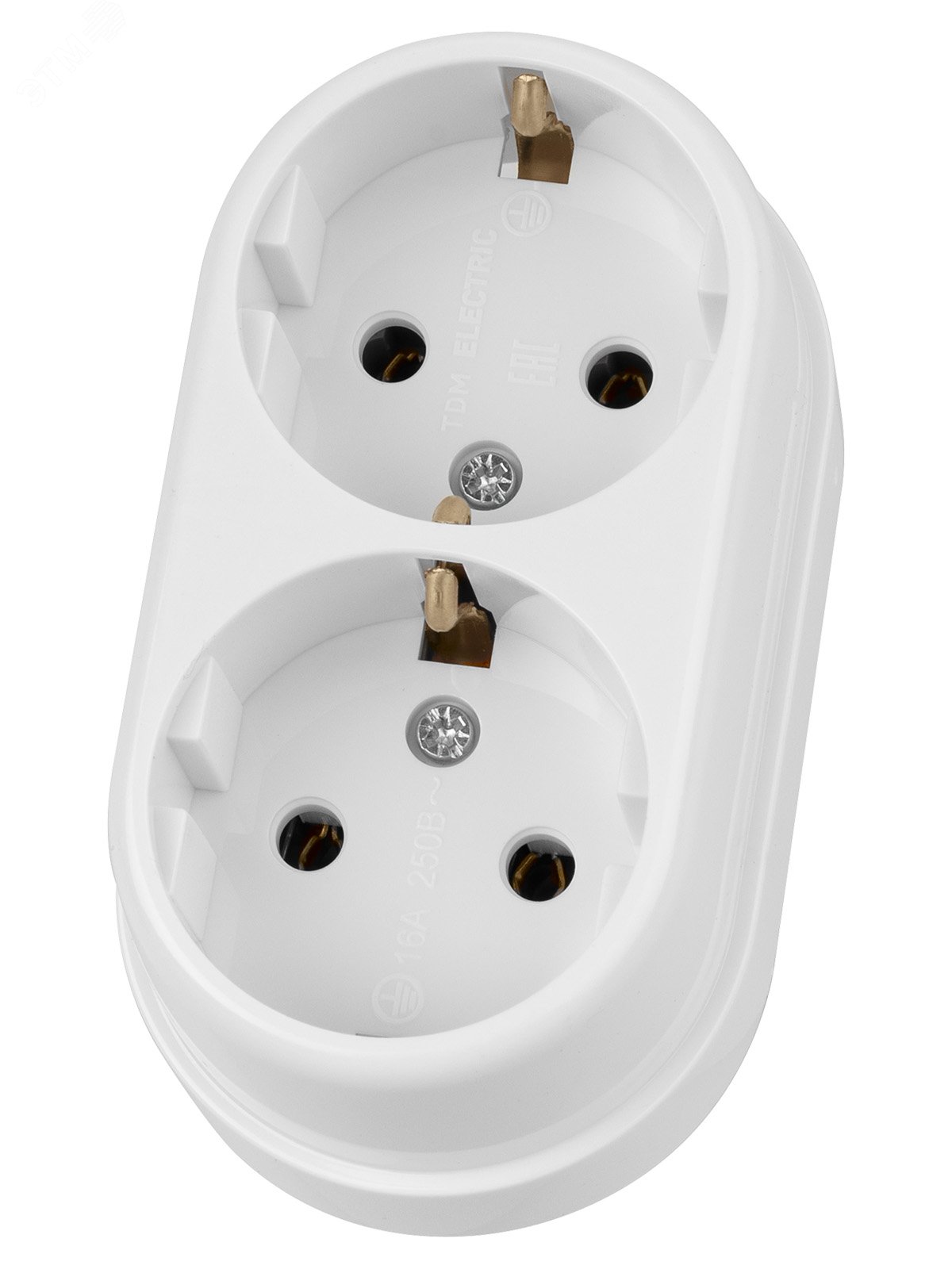 Изображение товара Розетка двойная 2П+3 открытой установки IP20 16А белая Ретро TDM (шт)