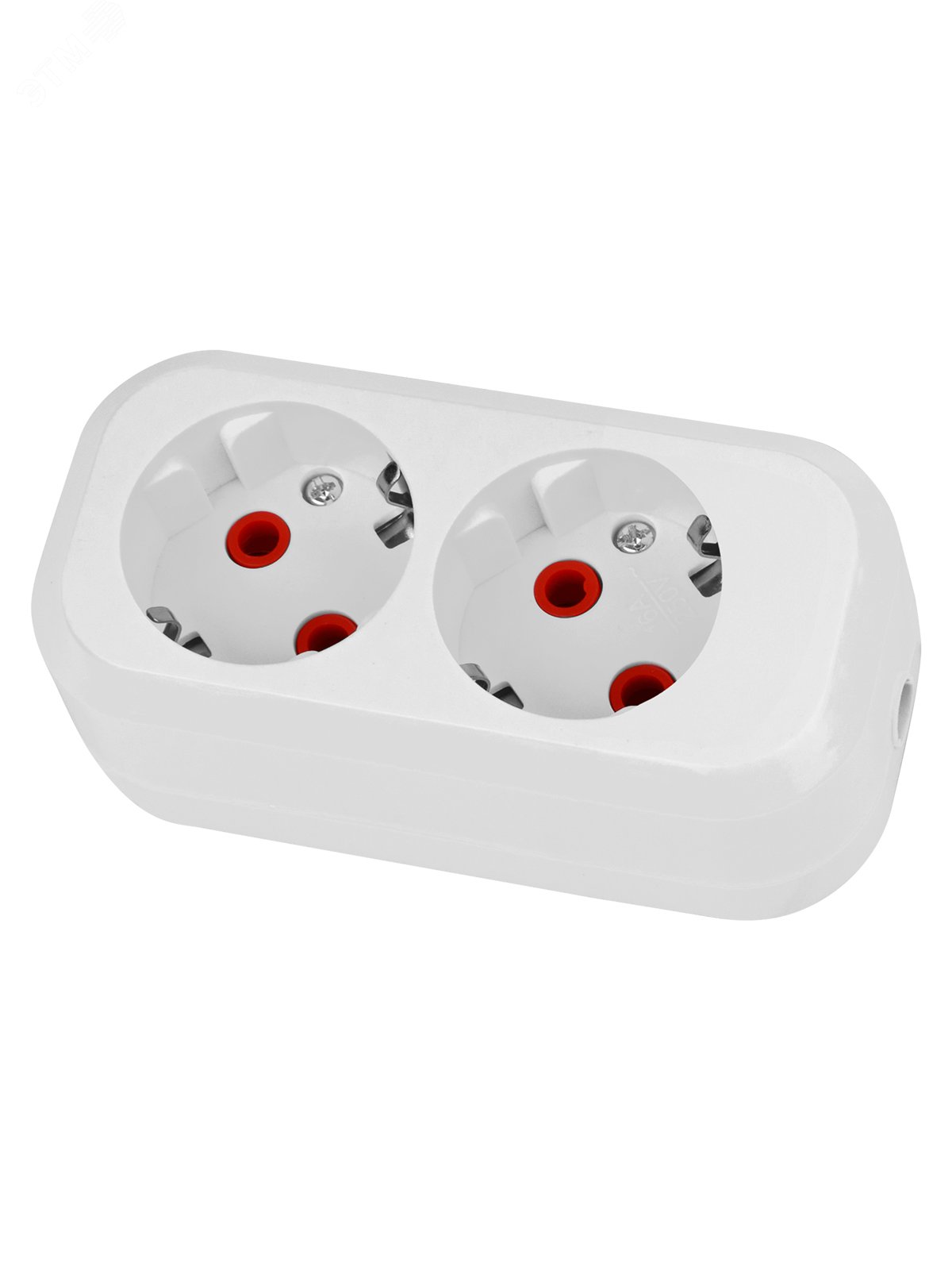 Изображение товара Колодка розеточная 2 гнезда 2П+З 16А 250В белая серии Народная (шт)