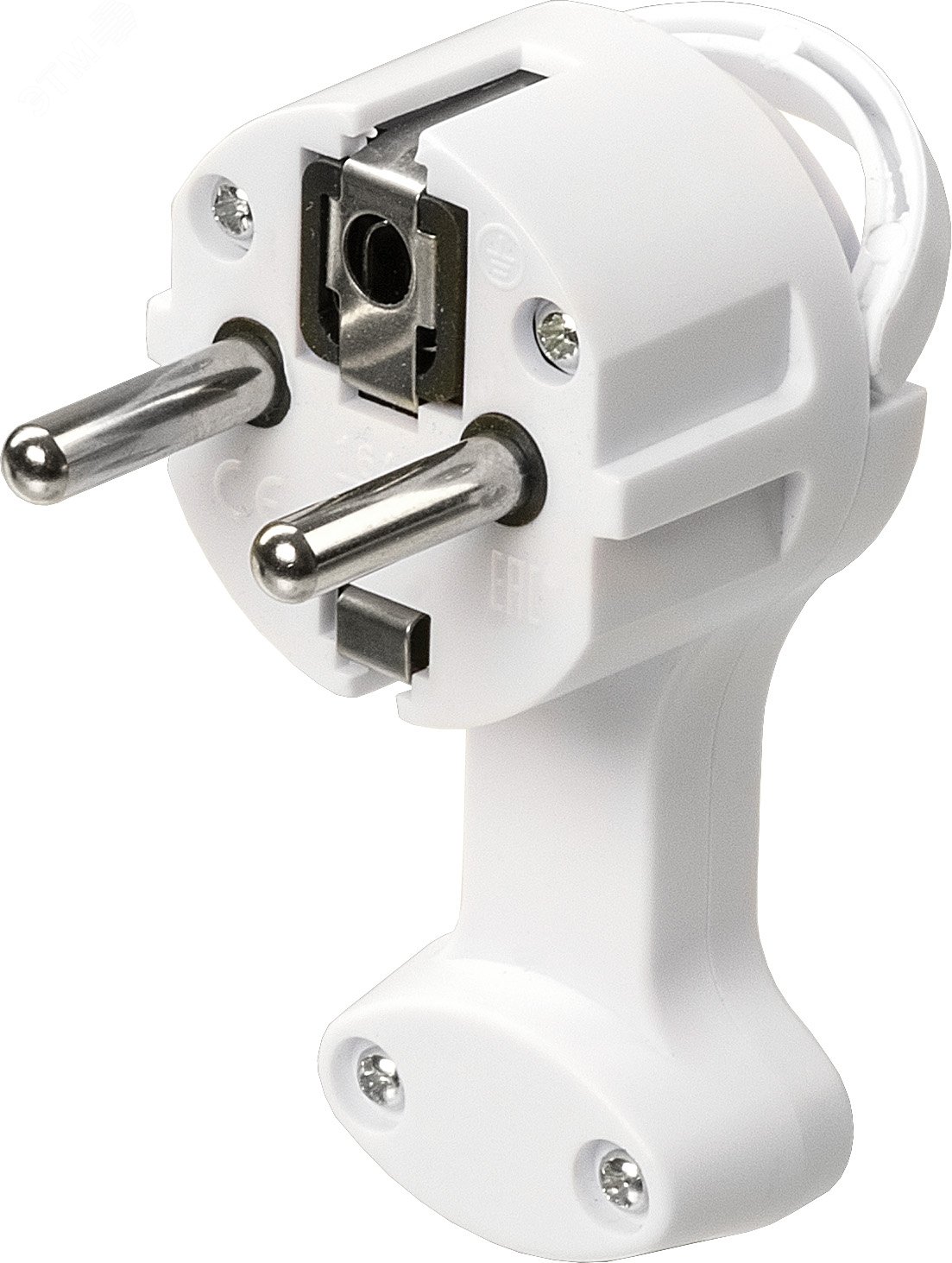 Изображение товара Вилка круглая плоская с кольцом белая 16А 250В SQ1806-0195 TDM ELECTRIC