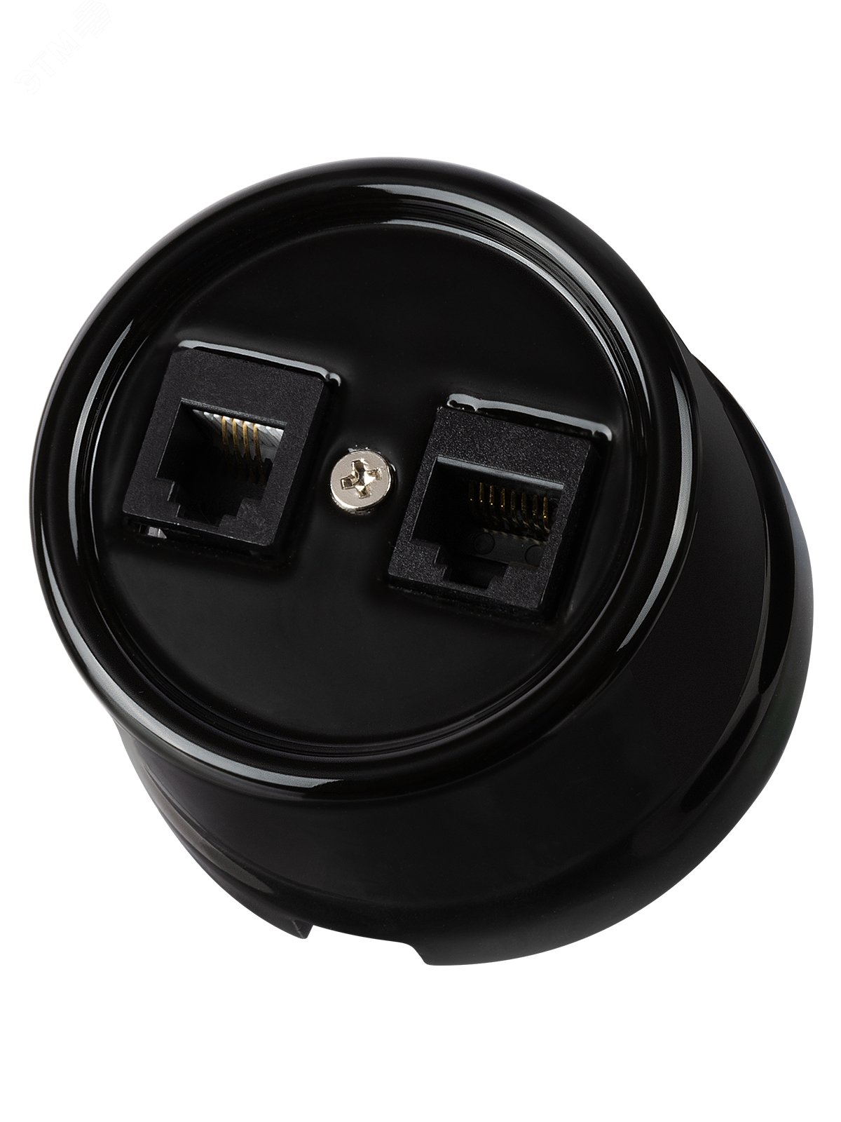 Изображение товара Розетка телефонная RJ11 + компьютерная RJ45 черная «Болонь» TDM (шт)