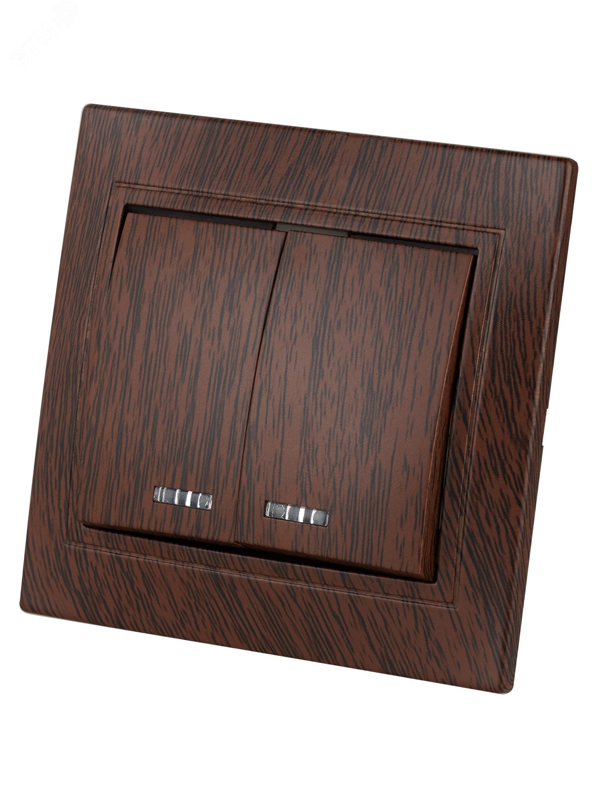 Изображение товара Выключатель 2-клавишный с подсветкой 10А серия Таймыр TDM ELECTRIC