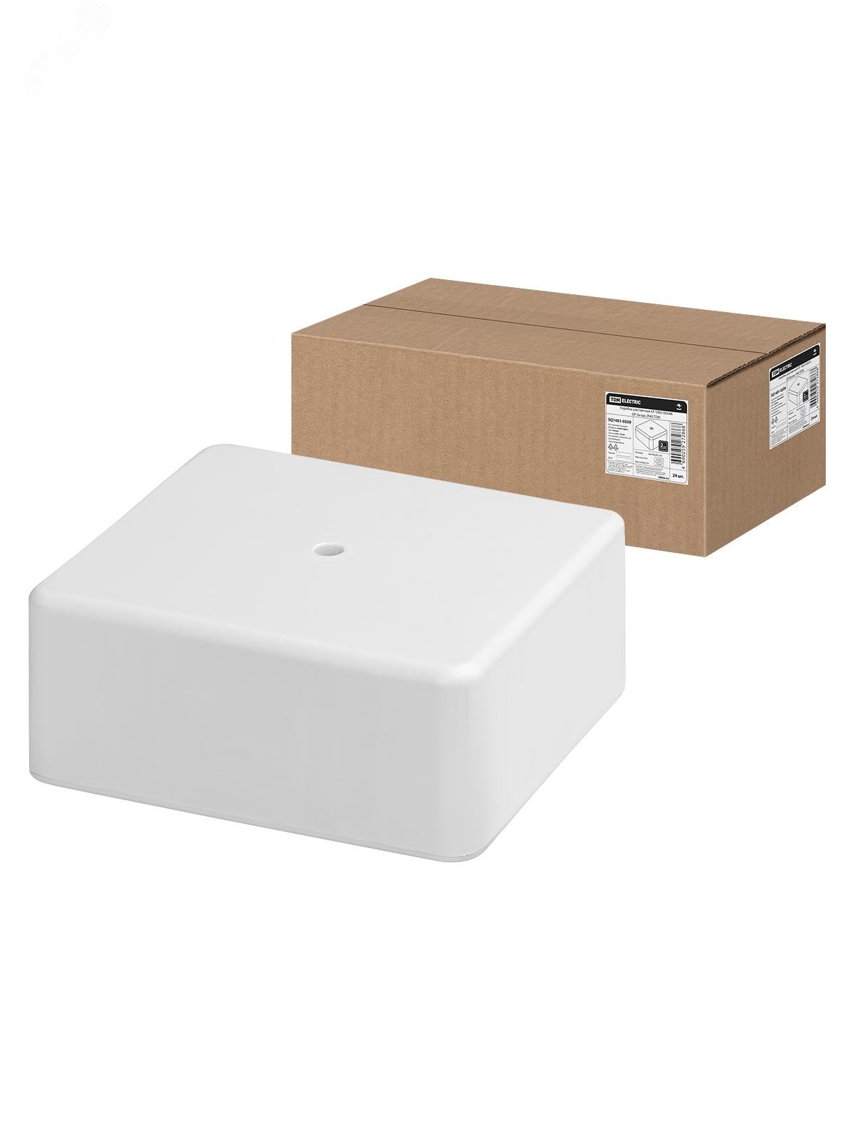 Изображение товара Коробка распаячная КР 100х100х44 ОП белая IP40 для электромонтажа