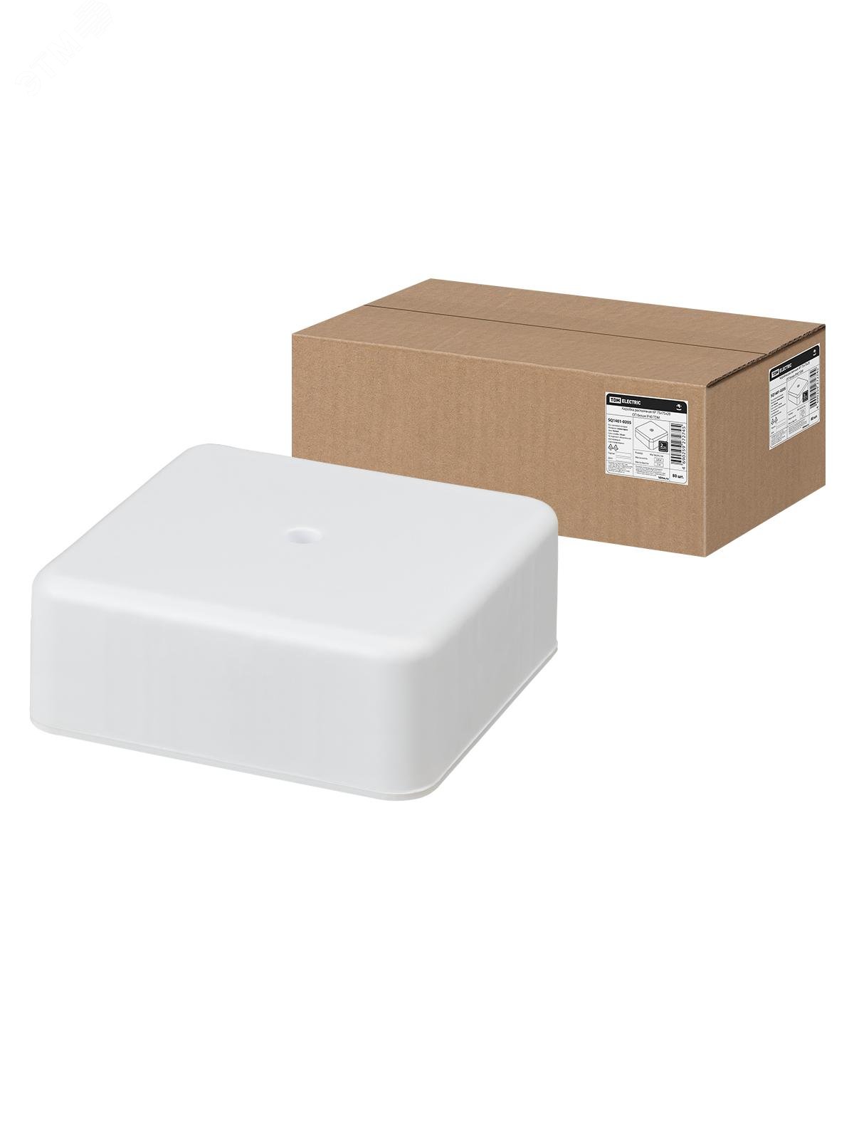 Изображение товара Коробка распаячная КР 75х75х28 ОП белая IP40 (шт)