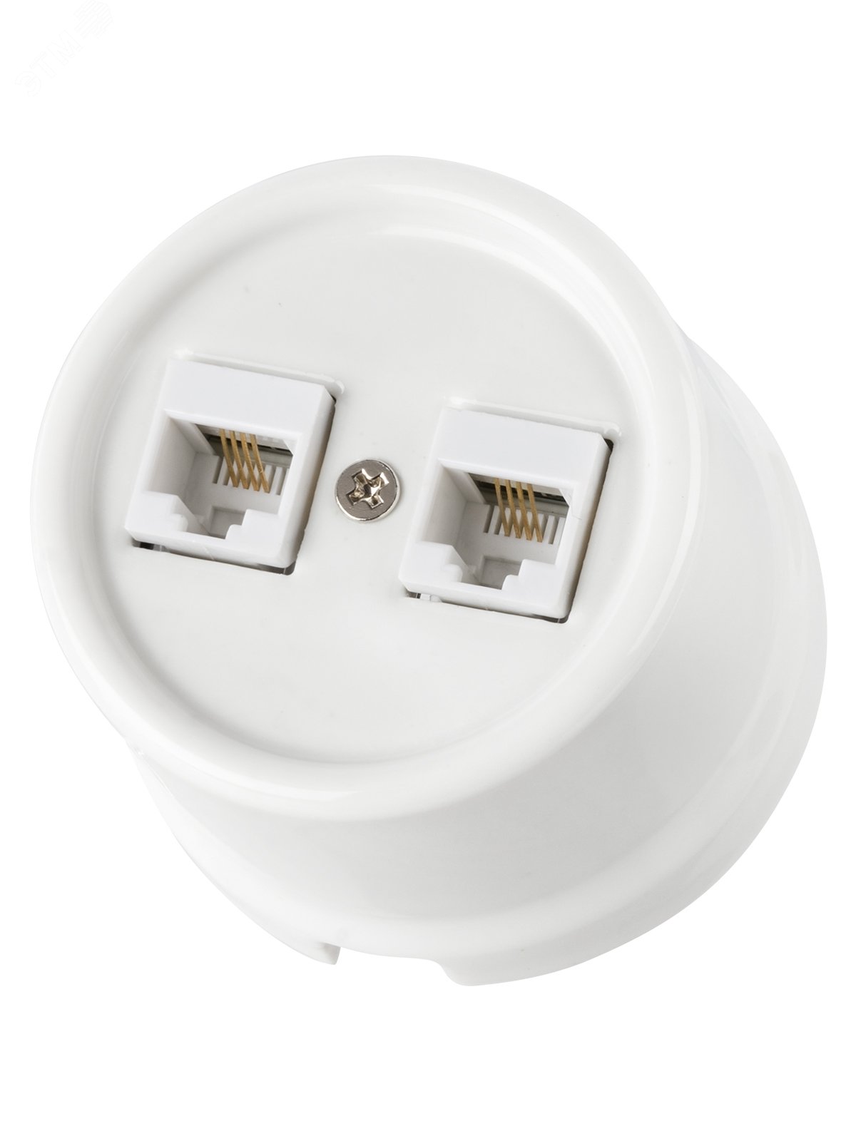 Изображение товара Розетка двойная телефонная RJ11 белая «Болонь» TDM (шт)