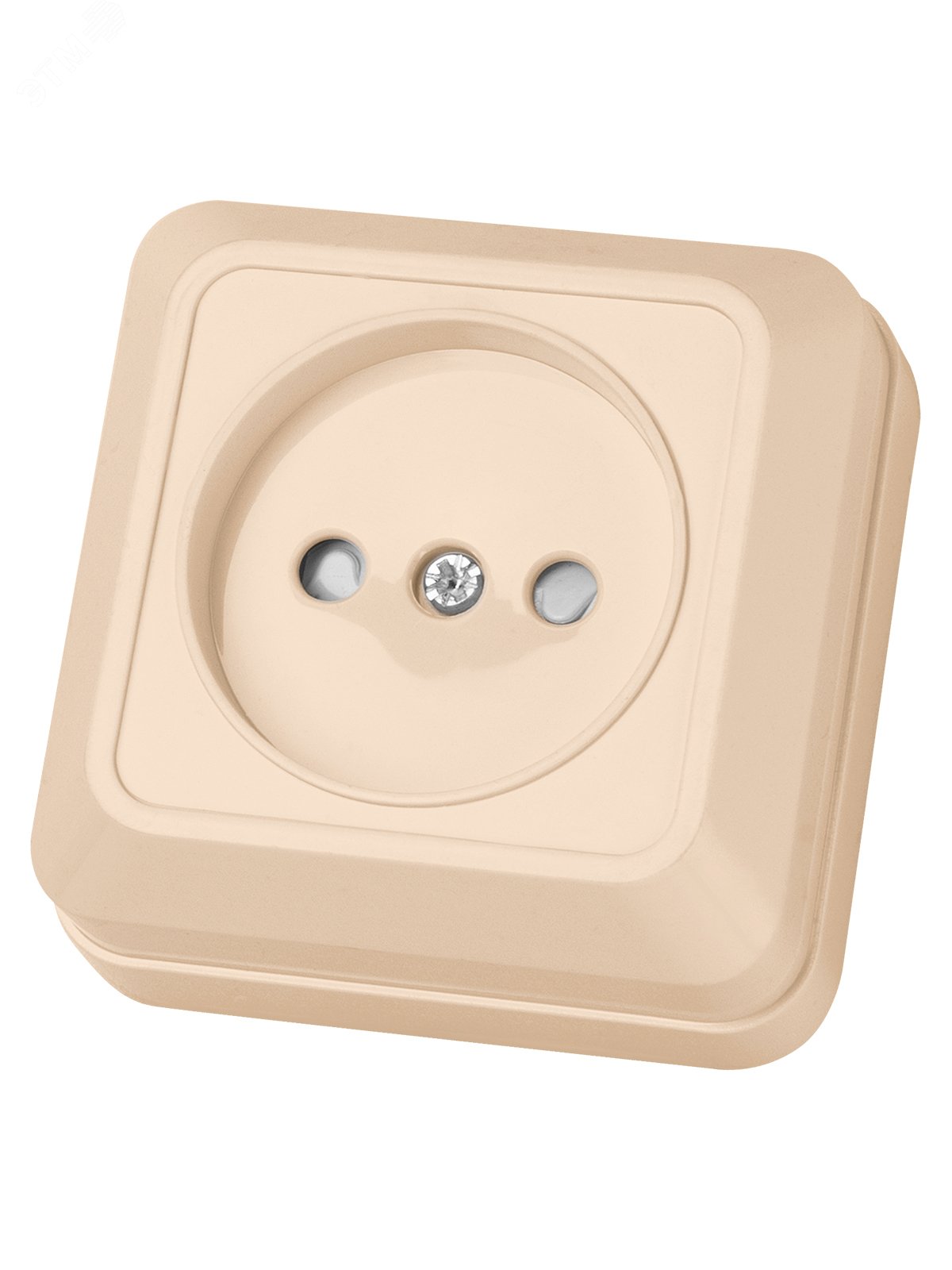 Изображение товара "Розетка 2П открытой установки с з/ш IP20 10А, слоновая кость ""Ладога"" TDM" (упак)