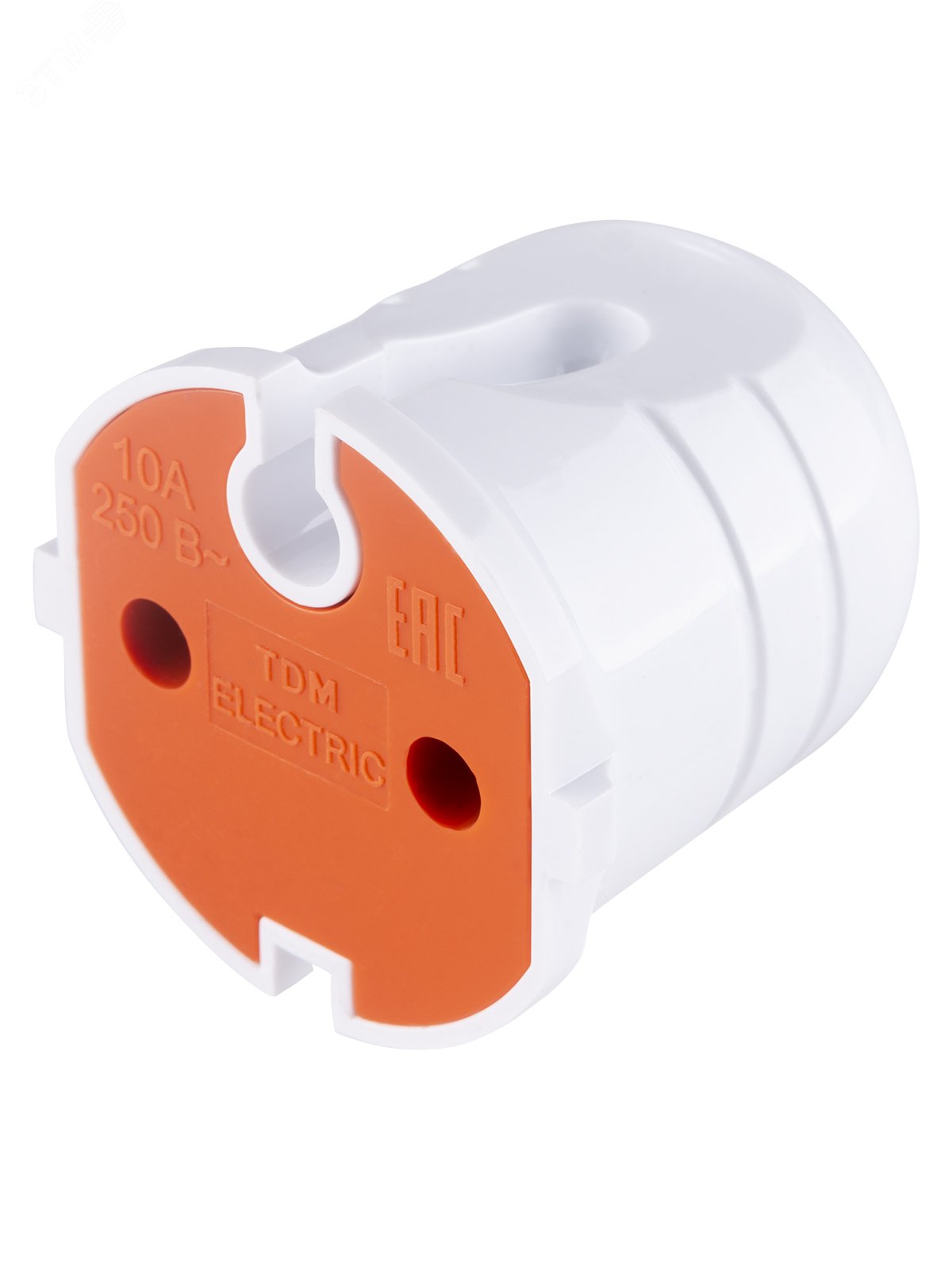 Изображение товара Кабельная розетка без заземления белая с красной вставкой SQ1806-0213 10А 250В