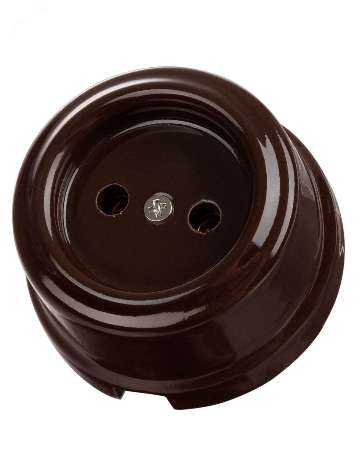 Изображение товара Розетка силовая фарфоровая 2П 10А 250В Болонь TDM коричневая