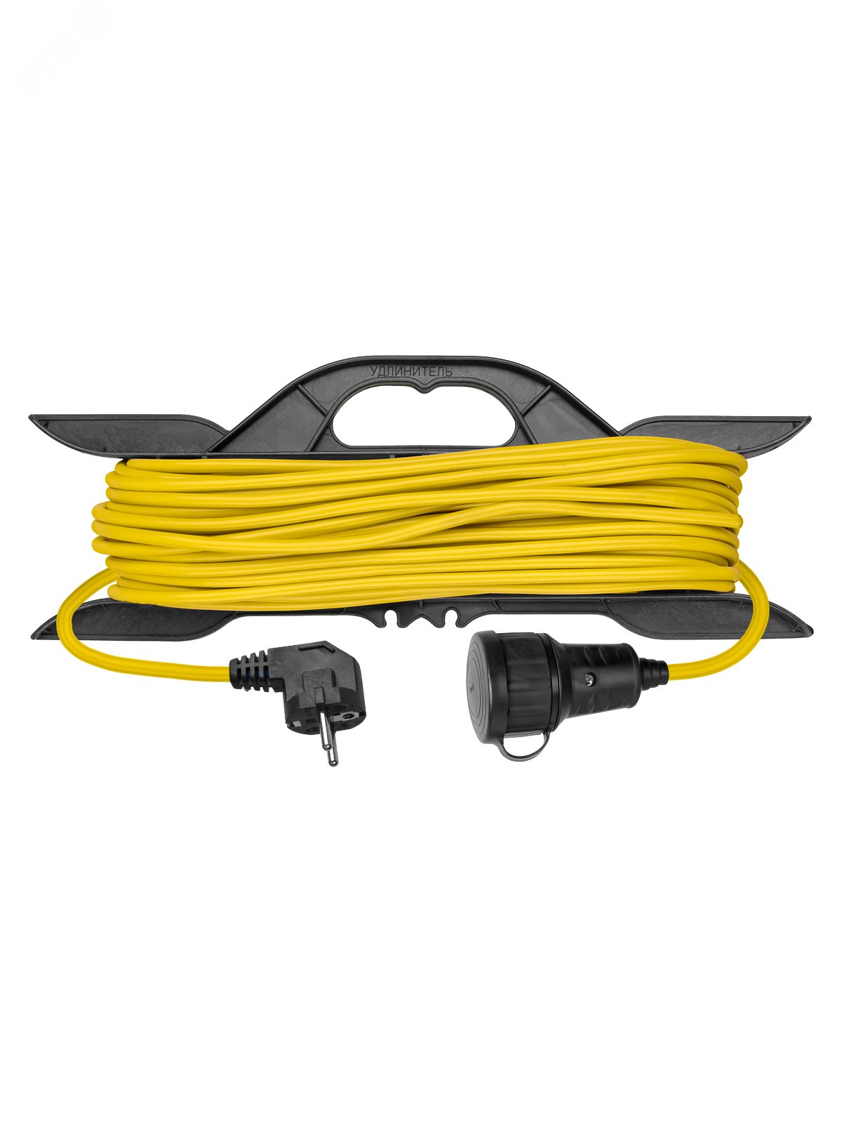 Изображение товара Удлинитель-шнур на рамке силовой У1-12033 ПВС жёлтый 2200 Вт с/з 10м штепс. гнездо Народный (шт)