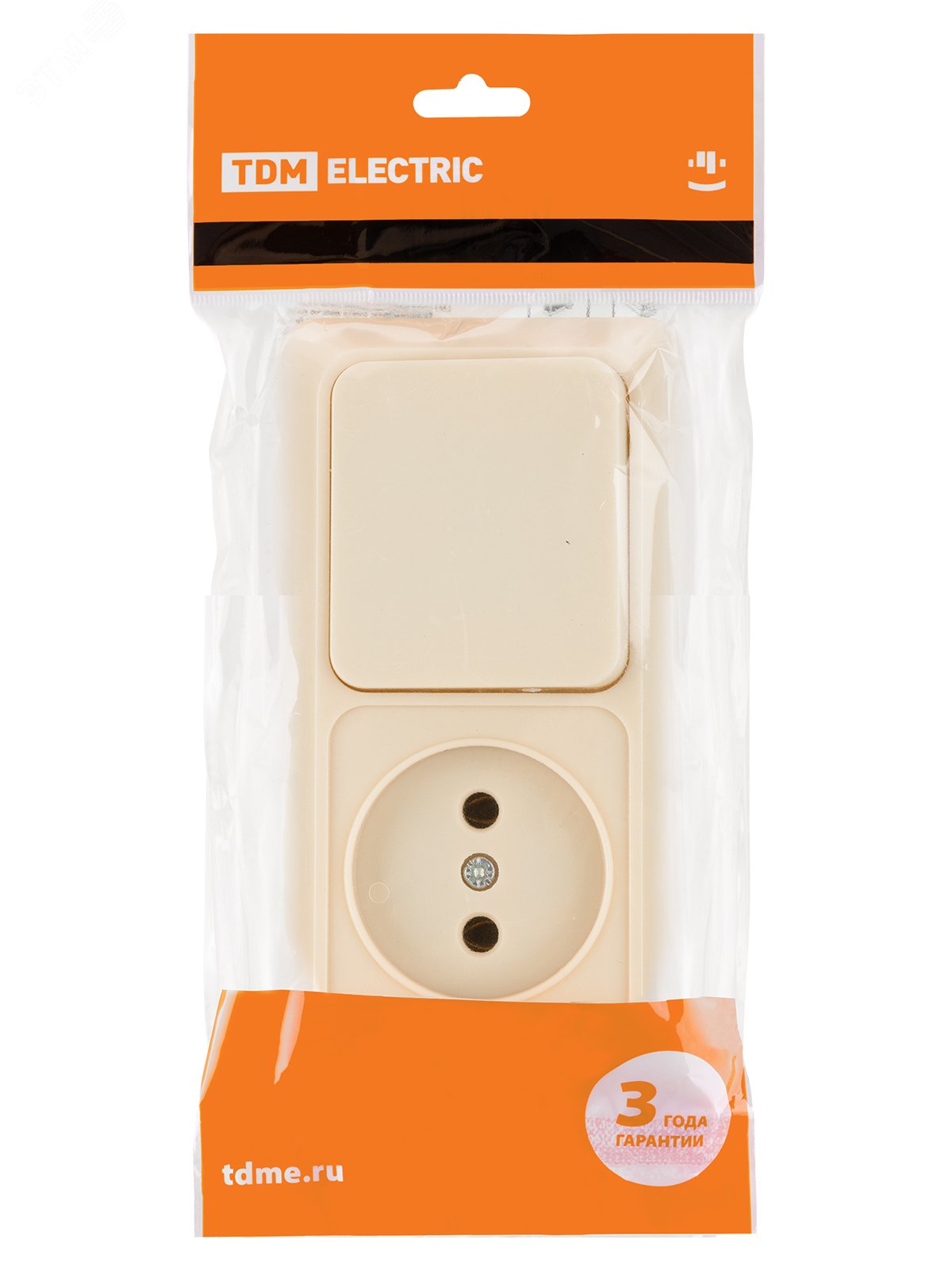 Изображение товара Блок комбинированный выключатель и розетка IP20 серия Ладога TDM