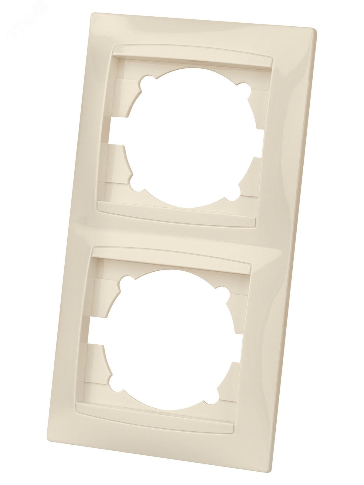 Изображение товара Рамка 2 постовая вертикальная Лама TDM, бежевый, самозатухающего поликарбоната