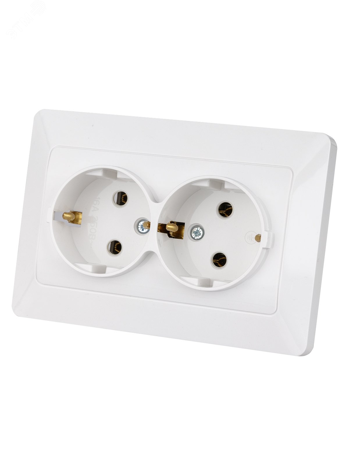 Изображение товара Розетка двойная 2П+З 16А 250В Ильмень TDM белая