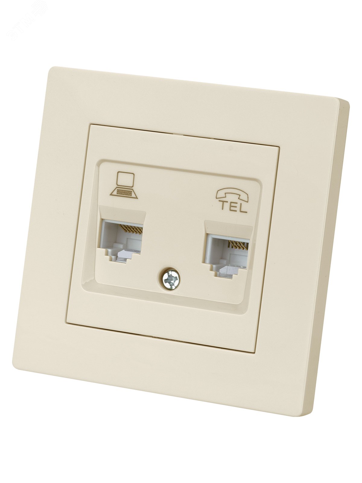 Изображение товара Розетка телефонная RJ11 + компьютерная RJ45 серия Сенеж TDM