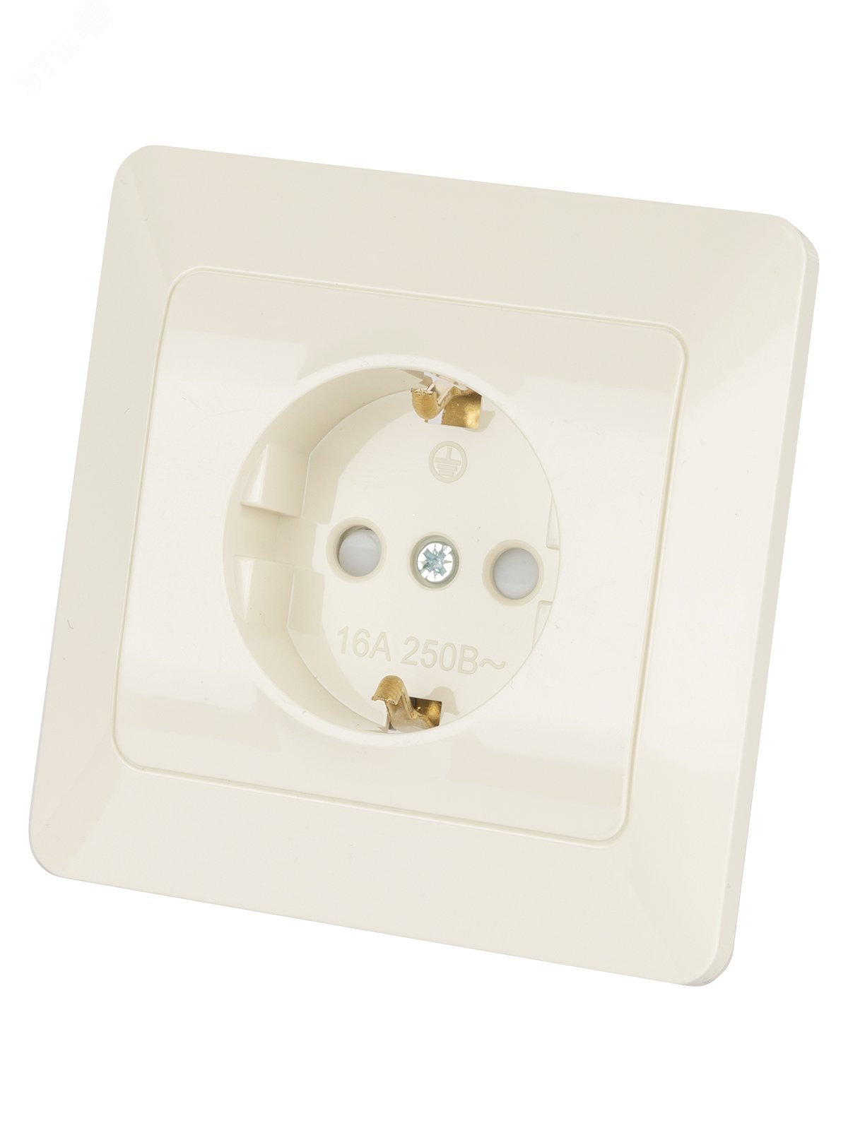 Изображение товара Розетка 2П+З с защитными шторками серия Ильмень TDM электрика бежевый