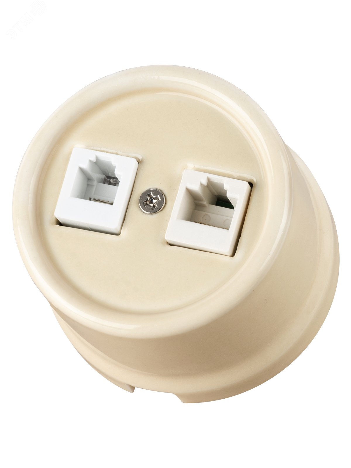 Изображение товара Розетка телефонная RJ11 + компьютерная RJ45 сл. кость «Болонь» TDM (шт)