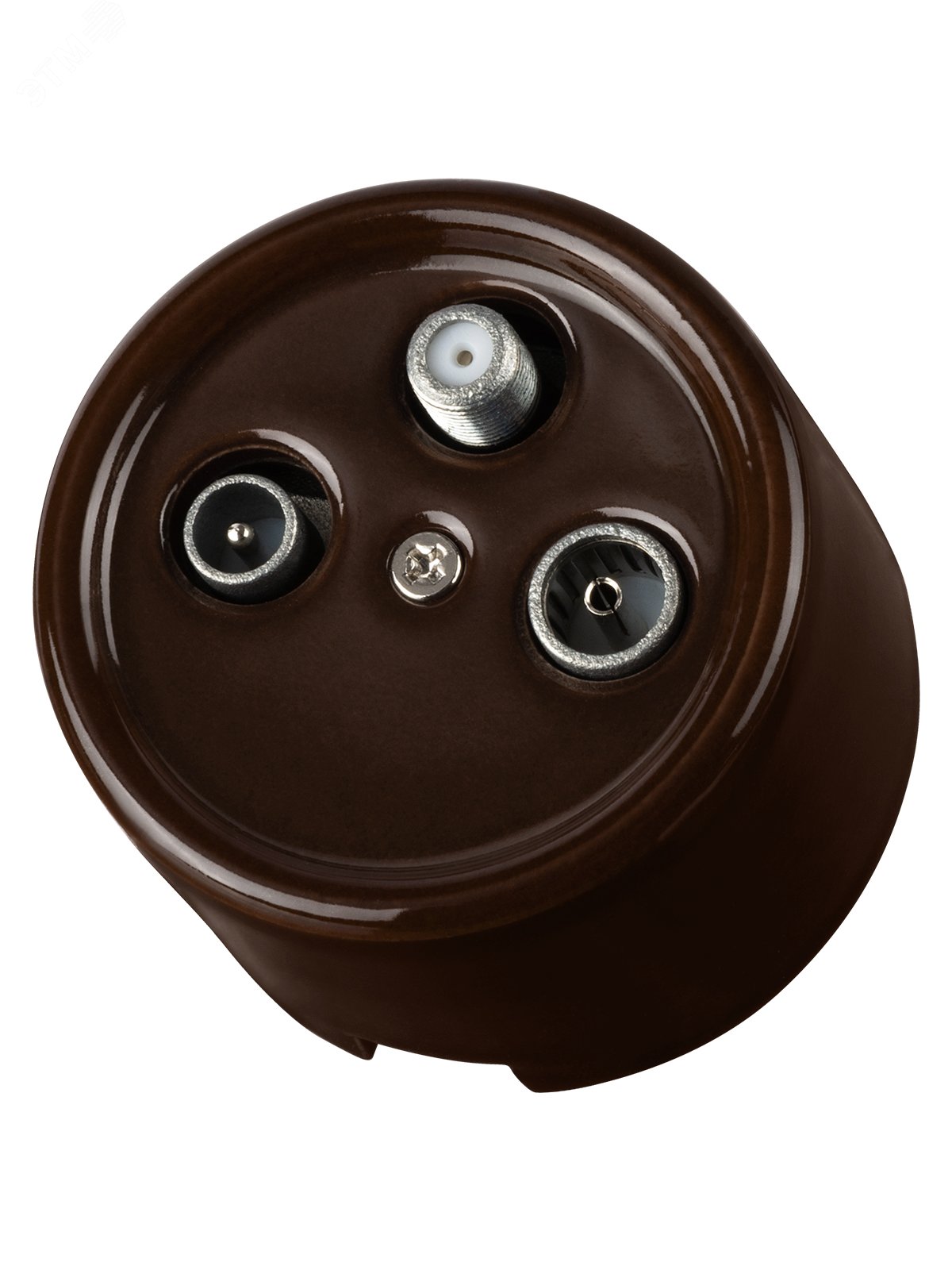 Изображение товара Розетка TV+R+SAT проходная коричневая Болонь TDM для ретро интерьера