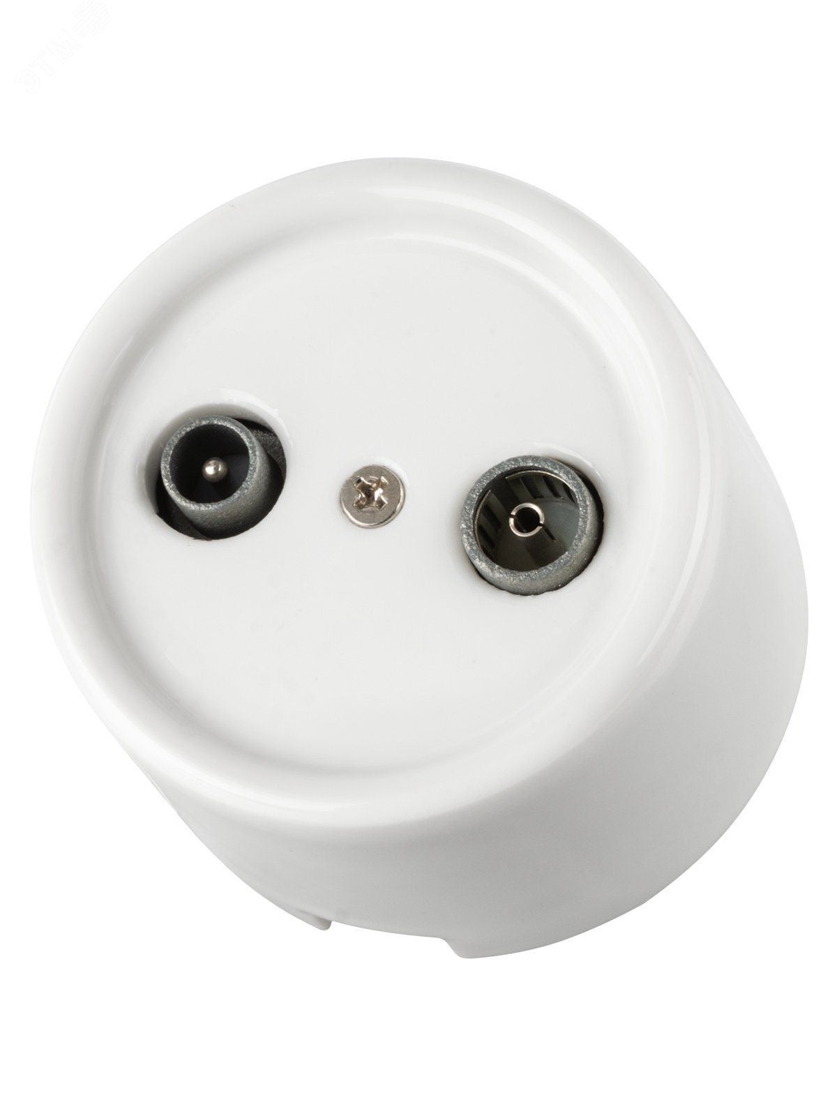 Изображение товара Розетка TV+R оконечная белая Болонь TDM — ретро стиль и прочность из фарфора